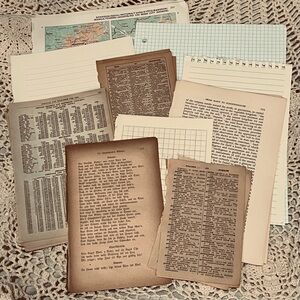 50 Pieces Junk Journal Supplies Book Pages Atlas Dictionary Paper Ephemera